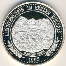 Монета Лихтенштейн 20 экю 1993 год