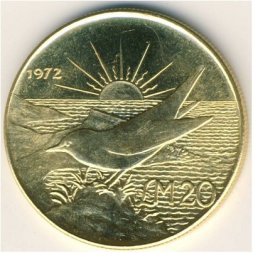 Мальта 20 фунтов 1972 год