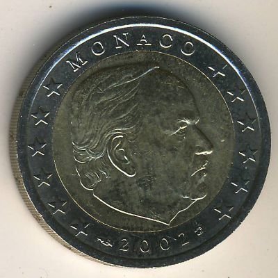 Монако 2 евро 2002 год - Князь Монако Ренье III