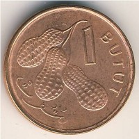Монета Гамбия 1 бутут 1998 год - Земляные орехи