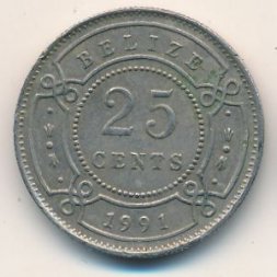 Белиз 25 центов 1991 год