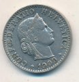 Швейцария 20 раппенов 1909 год