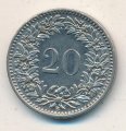 Швейцария 20 раппенов 1909 год