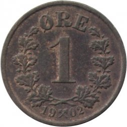 Норвегия 1 эре 1902 год