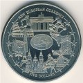 Либерия 5 долларов 2001 год - Новая европейская валюта