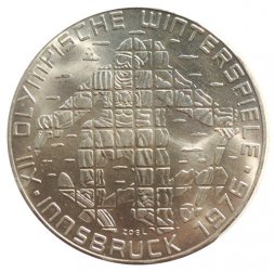 Австрия 100 шиллингов 1976 год - Зимние Олимпийские игры в Инсбруке. Лыжник