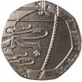 Великобритания 20 пенсов 2009 год BU