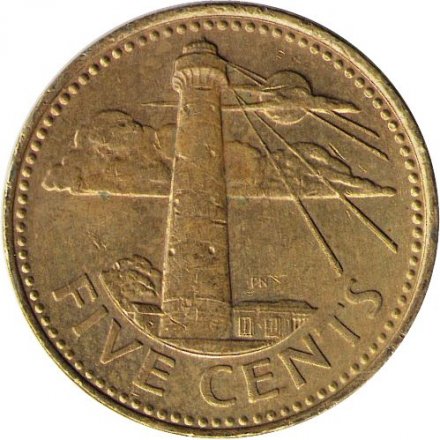 Барбадос 5 центов 2006 год - маяк