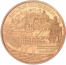 Австрия 10 евро 2014 год - Земли Австрии - Зальцбург