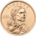 США 1 доллар 2009 год - Индианка, выращивающая «трёх сестёр» (D)