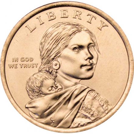 США 1 доллар 2009 год - Индианка, выращивающая «трёх сестёр» (D)