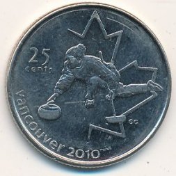Канада 25 центов 2007 год - Кёрлинг