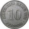 Германия 10 пфеннигов 1911 год (D)