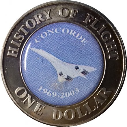 Острова Кука 1 доллар 2003 год - История полета. Конкорд