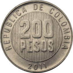 Колумбия 200 песо 2011 год