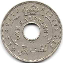 Британская Западная Африка 1/2 пенни 1949 год (KN)