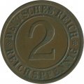 Веймарская республика 2 рейхспфеннига 1924 год (A)