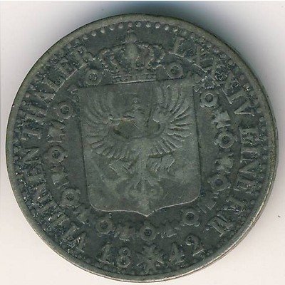 Пруссия 1/6 талера 1842 год