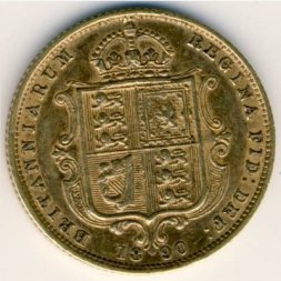 Великобритания 1/2 соверена 1890 год