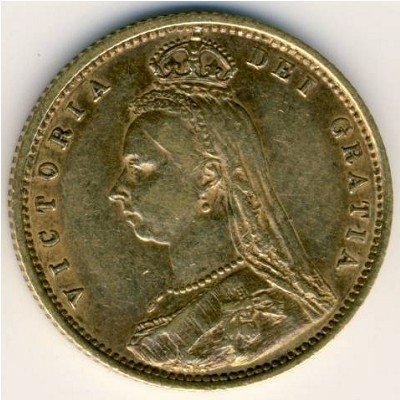 Великобритания 1/2 соверена 1890 год