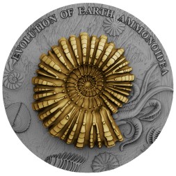 Монета Ниуэ 2 доллара 2018 год - Эволюция Земли. Аммонит