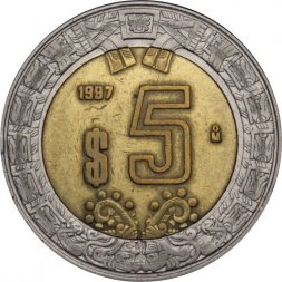 Мексика 5 песо 1997 год