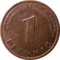 ФРГ 1 пфенниг 1992 год (F)