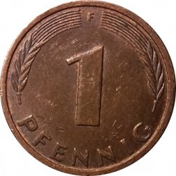 ФРГ 1 пфенниг 1992 год (F)