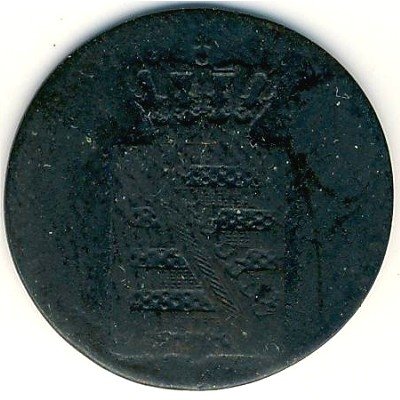 Саксония 1 пфенниг 1838 год