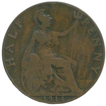 Великобритания 1/2 пенни 1914 год