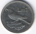 Мальта 1 лира 1991 год