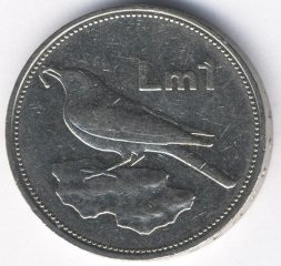 Мальта 1 лира 1991 год