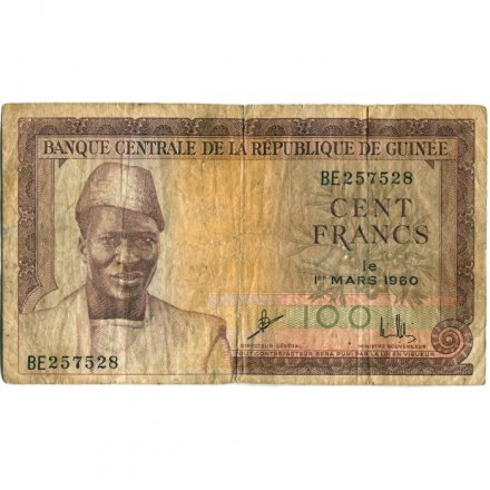 Гвинея 100 франков 1960 год - Ахмед Секу Туре - F