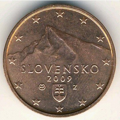 Словакия 2 евроцента 2009 год