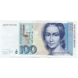 ФРГ (Германия) 100 марок 1996 год - Клара Шуман. Рояль - XF