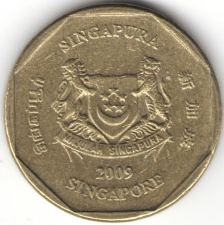 Сингапур 1 доллар 2009 год