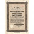 Германия (Третий Рейх) г. Шверин, 4% Заем Земли Мекленбург, Облигация на 2000 RM, апрель 1942 год - XF