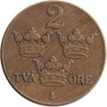 Швеция 2 эре 1935 год - Король Густав V