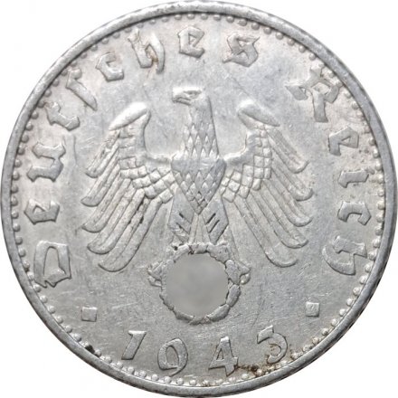 Третий Рейх 50 рейхспфеннигов 1943 год (B)