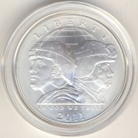 Монета США 1 доллар 2011 год - Армия США (S)
