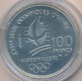 Франция 100 франков 1990 год - Олимпийские Игры 1992. Конькобежный спорт