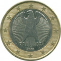 Германия 1 евро 2002 год - Орёл (J)
