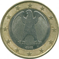 Германия 1 евро 2002 год - Орёл (J)