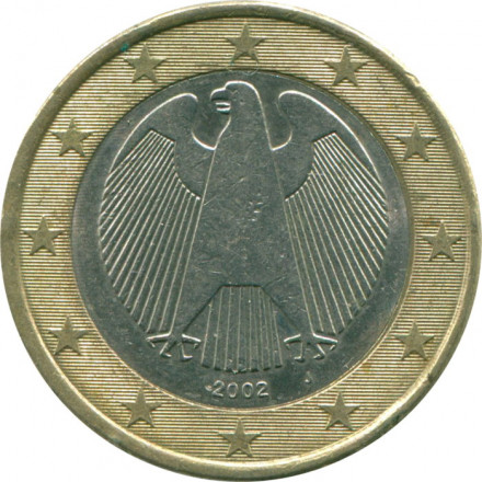 Германия 1 евро 2002 год - Орёл (J)