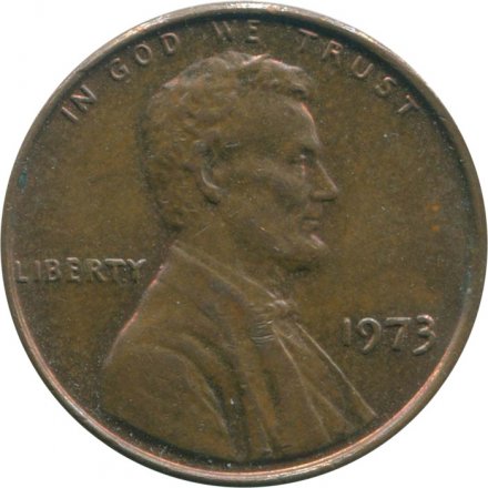 США 1 цент 1973 год - Авраам Линкольн (без отметки МД)