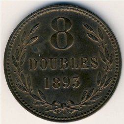 Гернси 8 дублей 1893 год