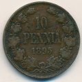 Финляндия 10 пенни 1895 год - VF
