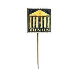 Значок-иголка Литва. Вильнюс. Vilnius (чёрный)