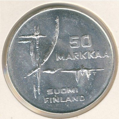Финляндия 50 марок 1982 год - Чемпионат мира по хоккею