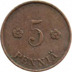 Финляндия 5 пенни 1922 год